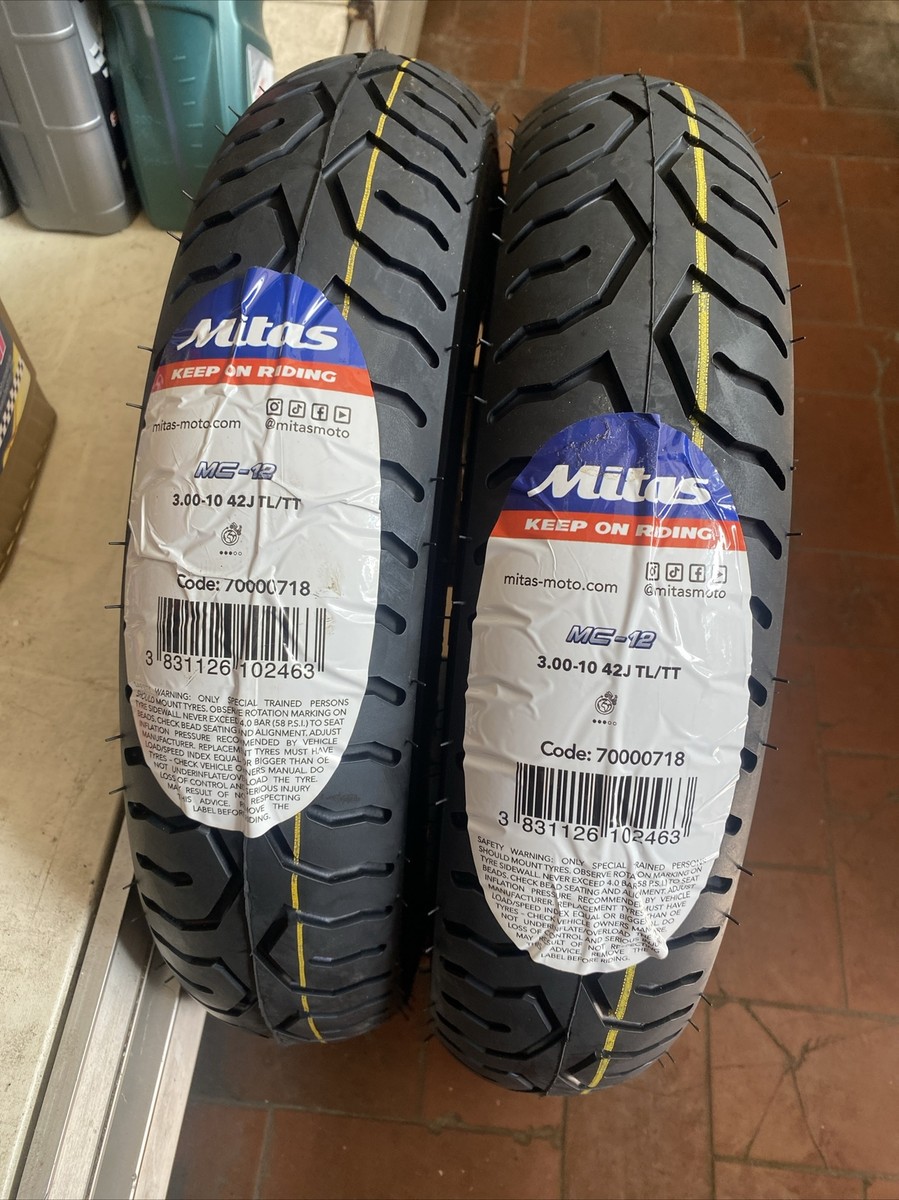 Coppia Pneumatici 3.00-10 42J Per Scooter | Compatibili Con Vespa | Gomme Standard 3.00-10