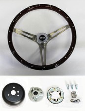 1968 Camaro Wood Steering Wheel With Rivets 15 High Gloss Finish Ss Center Cap