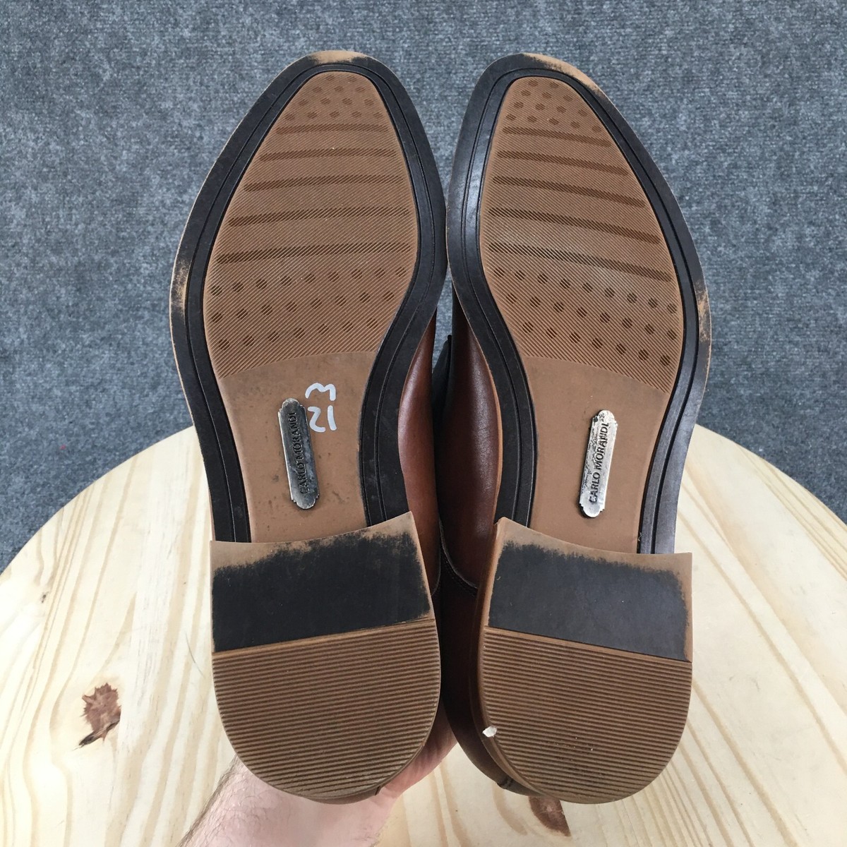 Carlo Morandi Dress Shoes Mens 12 M Casual Oxford Brown 