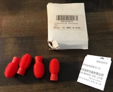 4 Pieces Drum Mute Drum Dampener Silicone Drumstick Silent Grid  Red