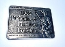 Vintage 1985 NRA Defender Of Firearms Freedom Belt Buckle Never Worn