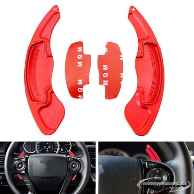 Red Aluminum Steering Wheel Paddle Shifter Extension For Honda Accord Civic CR-V
