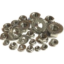 M12 x 1.75mm SERRATED FLANGE NUTS A2 STAINLESS STEEL FLANGED HEXAGON NUT DIN6923