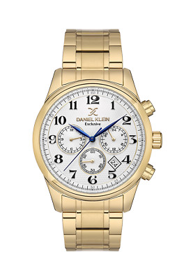 Daniel Klein Exclusive Men White Dial/Gold Watch