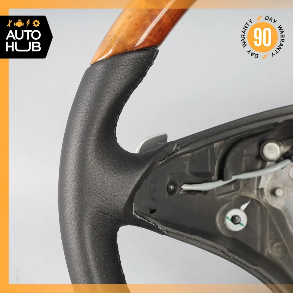09-12 Mercedes R230 SL550 SL600 руль дерево с подрулевыми переключателями черный OEM - Изображение 2 из 4
