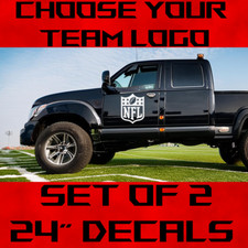 Set of 2 18" NFL Team Logo Decal - CHOOSE YOUR TEAM-All 32 Teams- WHITE or BLACK