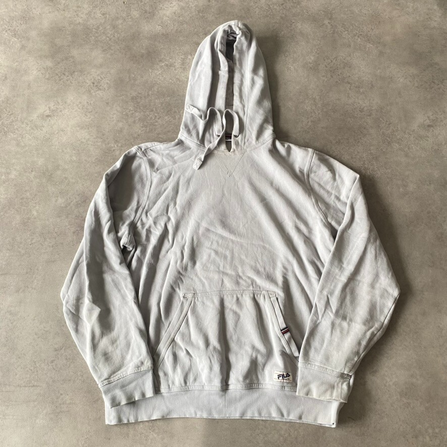 Fila Felpa con Cappuccio Uomo Grande Y2K Pullover Logo Felpa Vintage Grigio