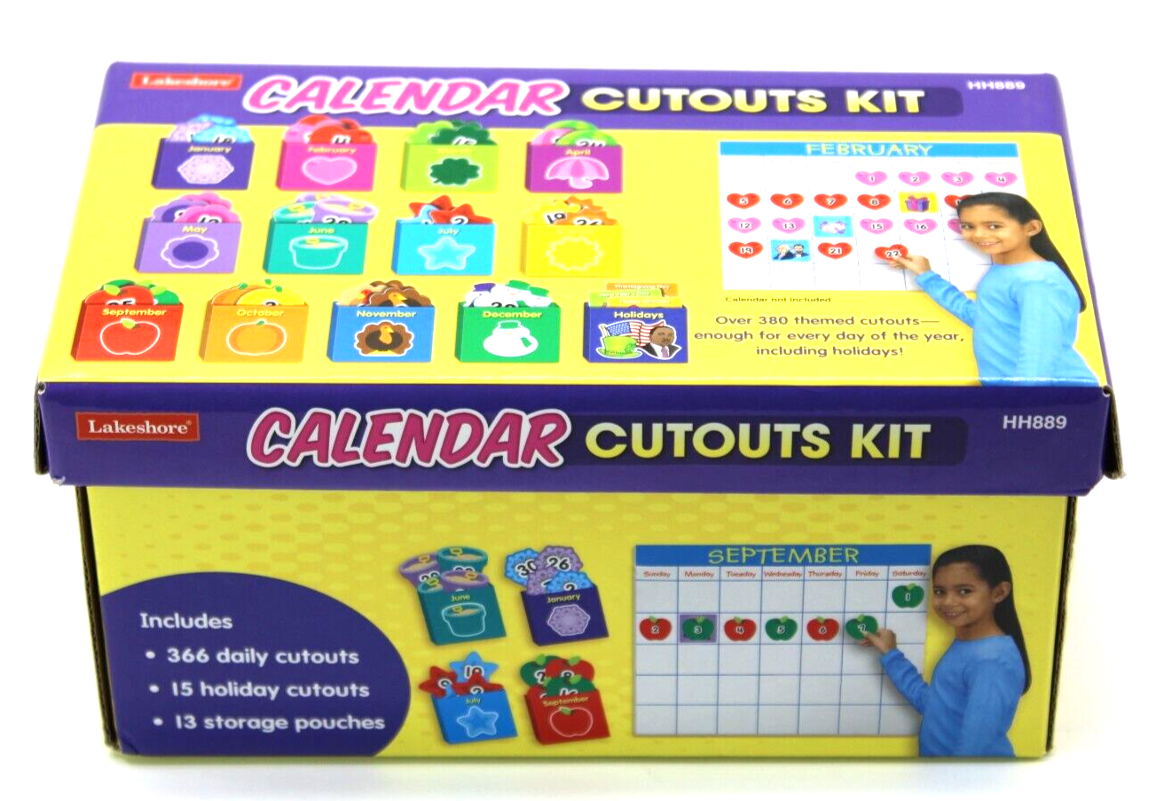 Lakeshore HH889 Teaching Year Calendar Themed Cut Out Shapes 12 Pouches |  eBay