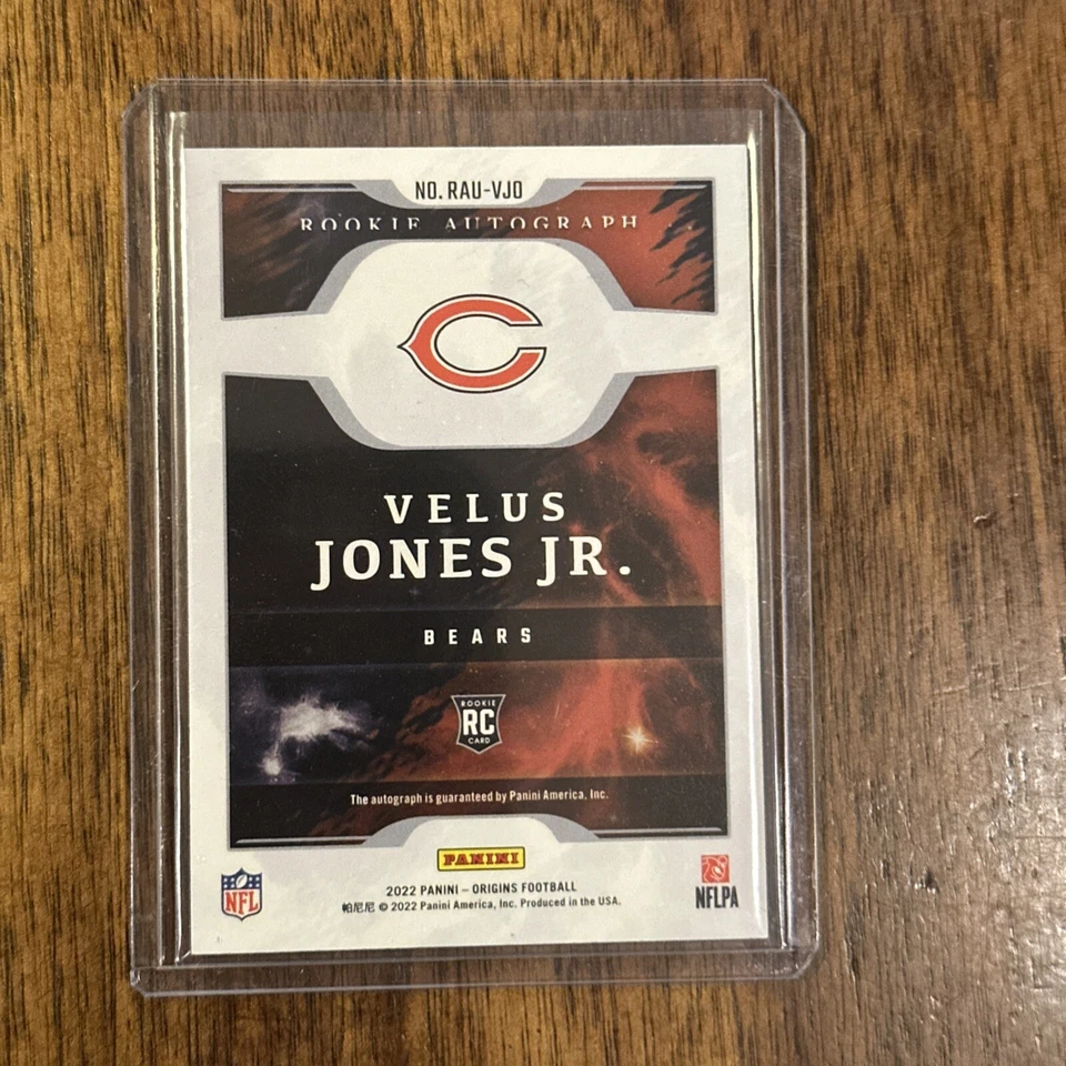 2022 Panini Origins RC Velus Jones Jr Rookie Auto Bears - Image 2 of 2