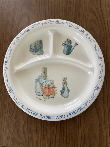 Peter Rabbit Beatrix Potter Divided Child's Plate Melamine 8.25" Indonesia - Picture 2 of 5