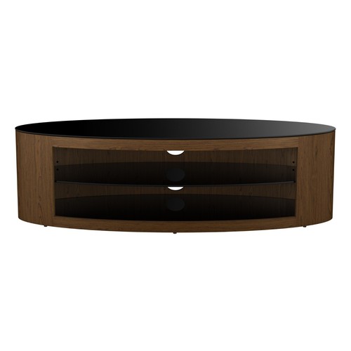 AVF Buckingham 1.4m Oval TV Stand Unit - Walnut & Glass, Up to 65" and 55kg - Picture 4 of 6