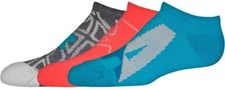 Under Armour No Show Socks NEXT 2.0 SoLo 3 PK KIDS LG Pacific Pink-Gray-Teal NEW