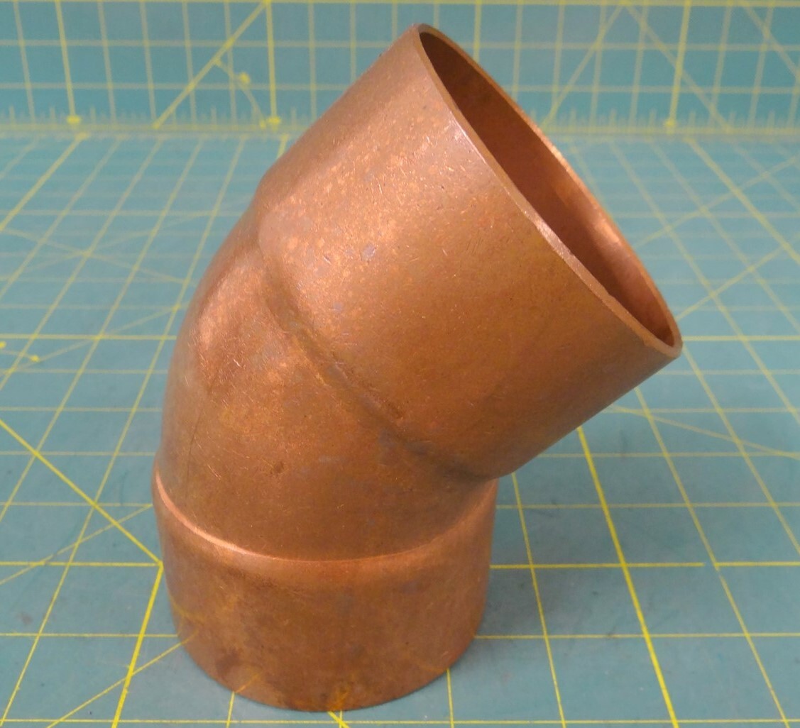 Elkhart 3" Copper Elbow Fitting 45-Degree 3" x 3" USA Made