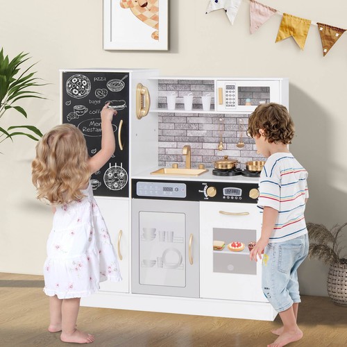 HONEY JOY Kids Pretend Play Kitchen Wooden Cooking Toy Playset Utensils Oven - Picture 9 of 9