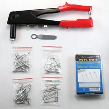 4-in-1 Rivet Gun Pop Rivet Tool Kit w/ 160 Rivet Heavy Duty Hand Riveter