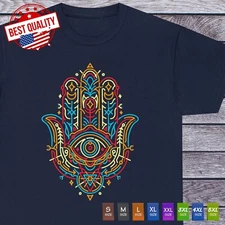 Hamsa Hand T Shirt  Old School Tattoo Yoga Tee Clothing Tribal Mandala Boho