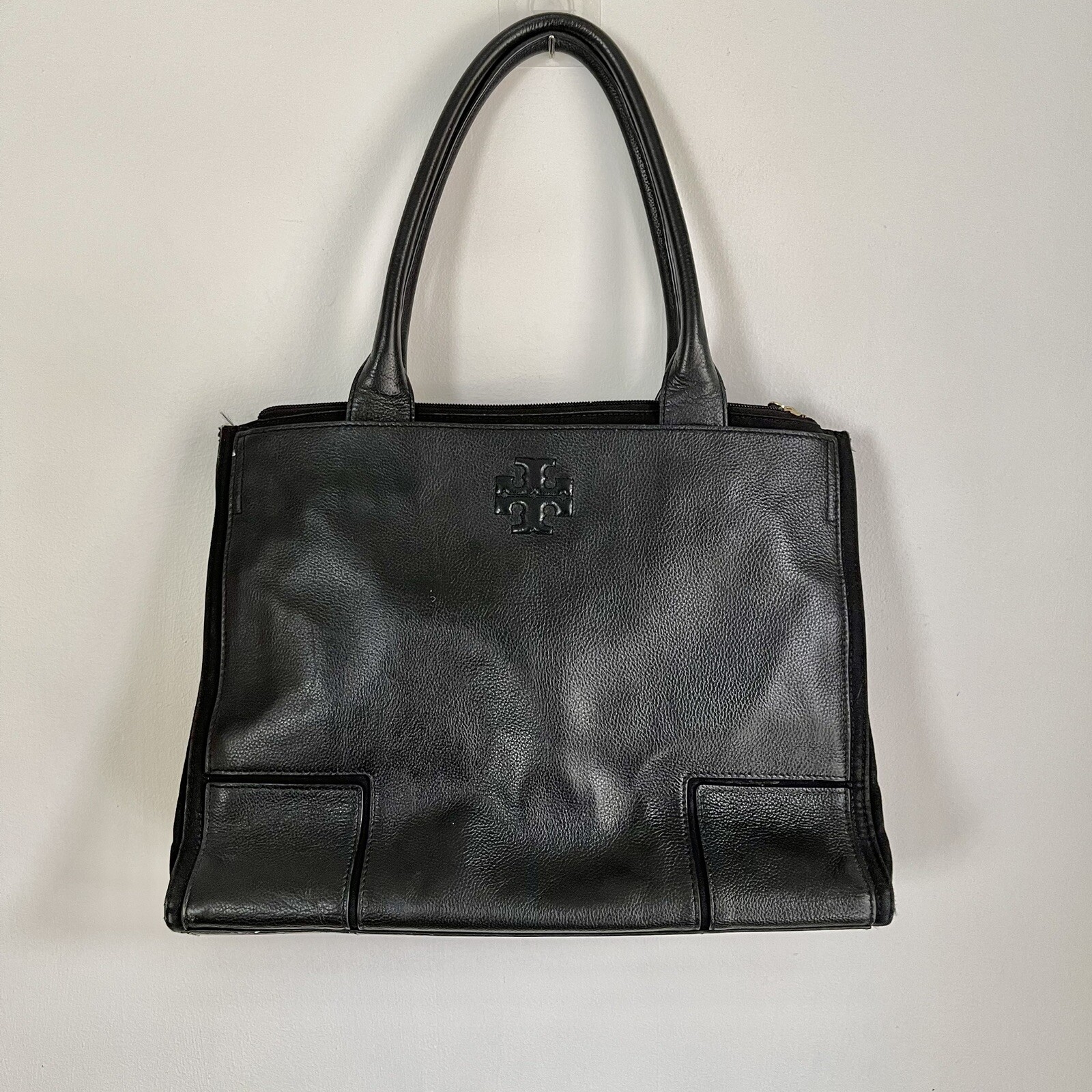 Tory Burch Large Leather Tote Laptop Secure Zip Closu… Gem