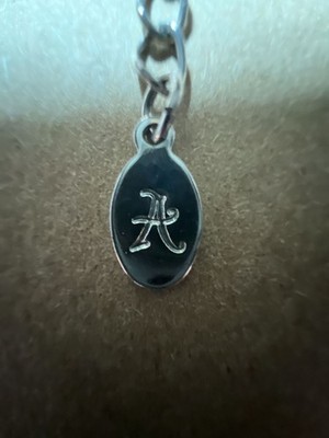 Accessorize Me Heart Shaped Enameled Floral Charm Necklace with Initial A Tag