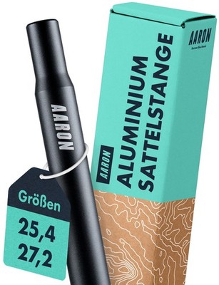 AARON Tube Sattelstütze - 25,4 oder 27,2, mm - 350 mm Länge - Schwarz