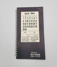 Vintage Pocket Day-Timer April 1984 Monthly Organizer Senior-Coat Size
