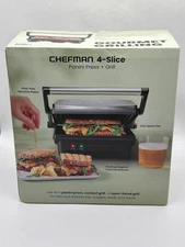 Chefman Panini Press Grill – 4 Slice, Black, RJ02-180-4 (SEALED)