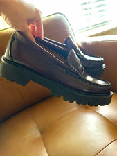 G.H. Bass Weejuns Originals Burgundy Leather Penny Loafers Lug Sole US 6