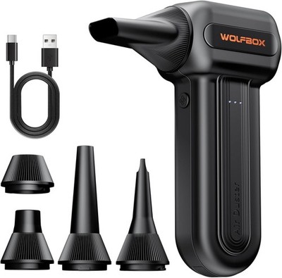 WOLFBOX 110000RPM Electric Air Duster Rechargeable Cordless PC Keyboard Cleaner