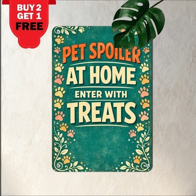 Funny Crazy Cat Dog Lady Lives Here Tin Sign Humorous Pet Lover Wall Decor