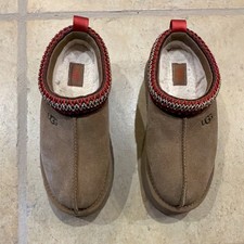 UGG Tasman Women's Suede Slip-On Slippers Shearling Lined Brown/Red Women s US 6
