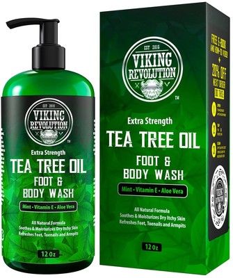 Antifungal Tea Tree Oil Body Wash Soap for Men - Helps Athletes Foot Toenail
