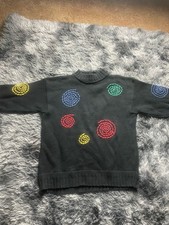 Vtg Esprit Sweater Black Womens Pullover Sz M Swirls 90  s