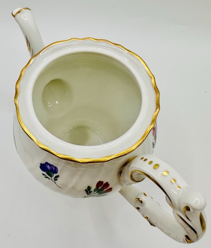 Richard Ginori Perugia Smaller Teapot Italy Fruit Floral Gold Coffee Tea Pot - Picture 8 of 10