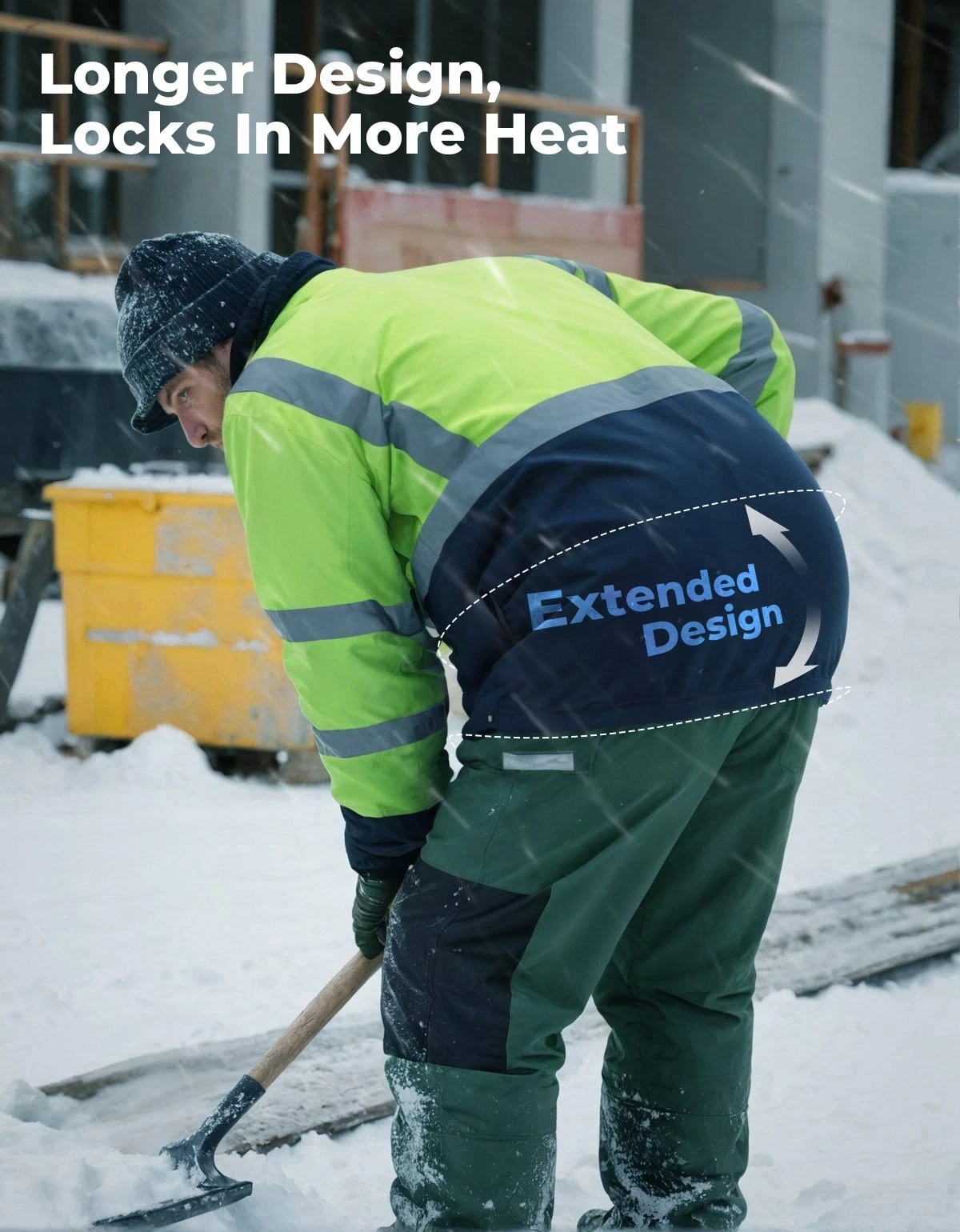 Hi-Vis Heated Work Jacket Electric Thermal Safety Workwear w/ 10000mAh Battery image 5