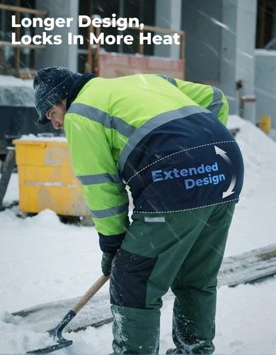 Hi-Vis Heated Work Jacket Electric Thermal Safety Workwear w/ 10000mAh Battery image 5