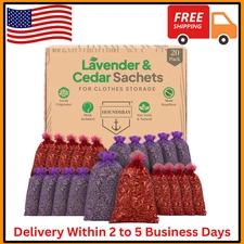 All-Natural Cedar & Lavender Sachets 20pk – Moth Repellent + Hooks Eco Friendly