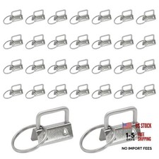 30 PCS Silver Key Fob Hardware with Rings 1 Inch Keychain Hardware