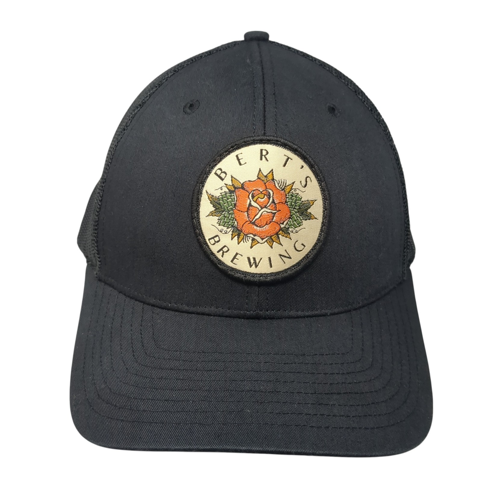 Bert's Brewing Patch Snapback Trucker Hat Black O… - image 1