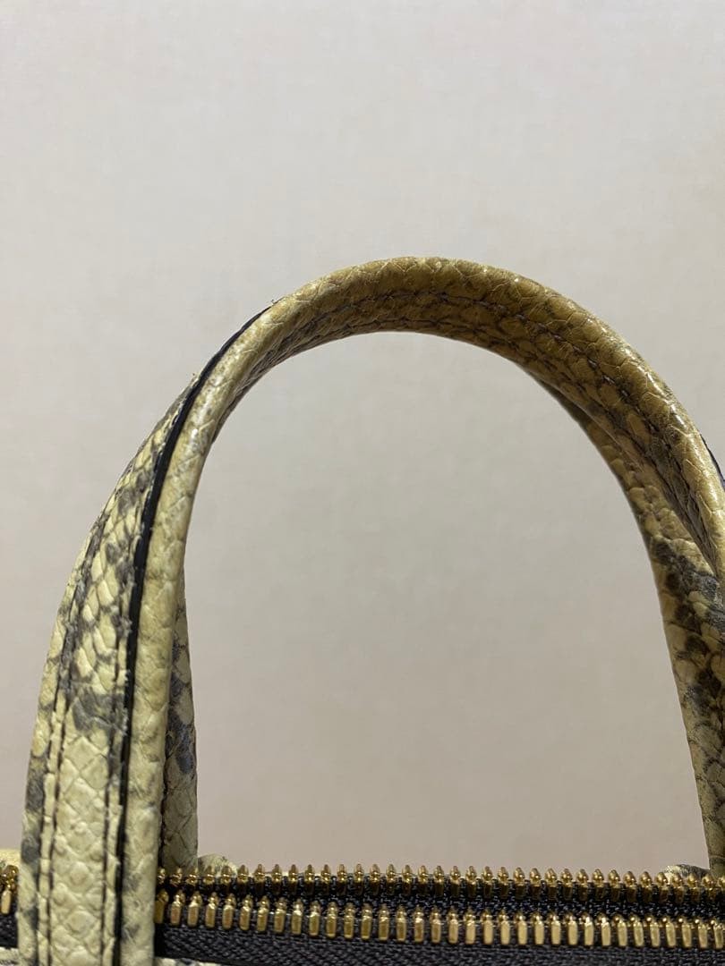 FURLA Python Pattern Snake Handbag Embossed Leath… - image 11