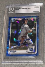 2020 Bowman Chrome Draft Sapphire Blue Bobby Witt Jr. Signed #BD152 Auto BAS BGS