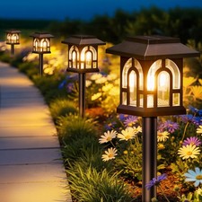 BUCASA 4 Pack Solar Lights Outdoor Garden Up to 10 Hours Solar Garden Lights