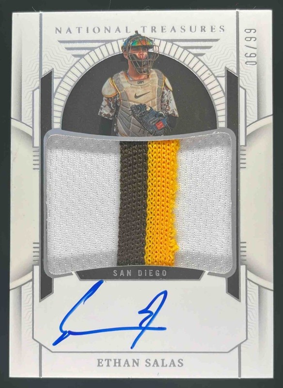 2024 National Treasures Ethan Salas Prospect Material Signatures /99 Auto Padres