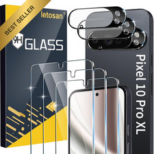 Letosan Tempered Glass Screen Protector and Camera Lens 3 Pack Pixel 10 Pro XL