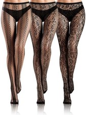 3 Pairs Halloween Women Fishnet Tights High Waist Patterned Stockings Classical