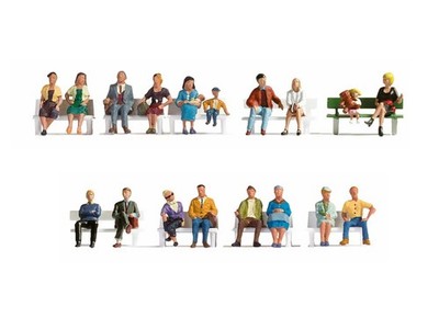 Noch 16131 XL-Set Sitzende 18 Figuren Frauen Mäner Kinder H0 Neu