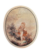Puppenhaus Cherub Wandteppich gewebt oval Teppich Miniatur Wand oder Boden Zubehör