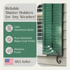 Black Shutter Dogs 6.5 In. Decorative S Shaped Cast Aluminum Shutter Dogs with M 705353352409