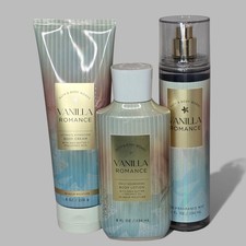 Bath Body Works Vanilla Romance Body Lotion Fragrance Mist Cream 3pc Lot