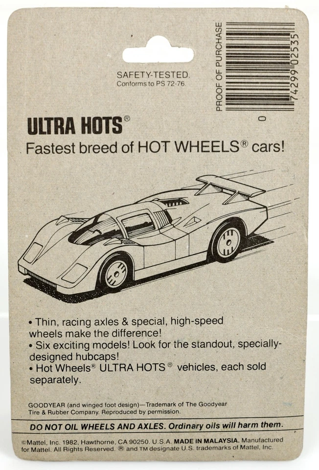 Vintage Hot Wheels Classic Cobra Real Riders Series - 2535 NRFP 1982 Malasia Foto 4 de 4