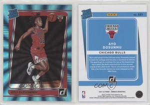 2021-22 Panini Donruss Rated Rookie Holo Teal Laser Ayo Dosunmu #221 Rookie RC