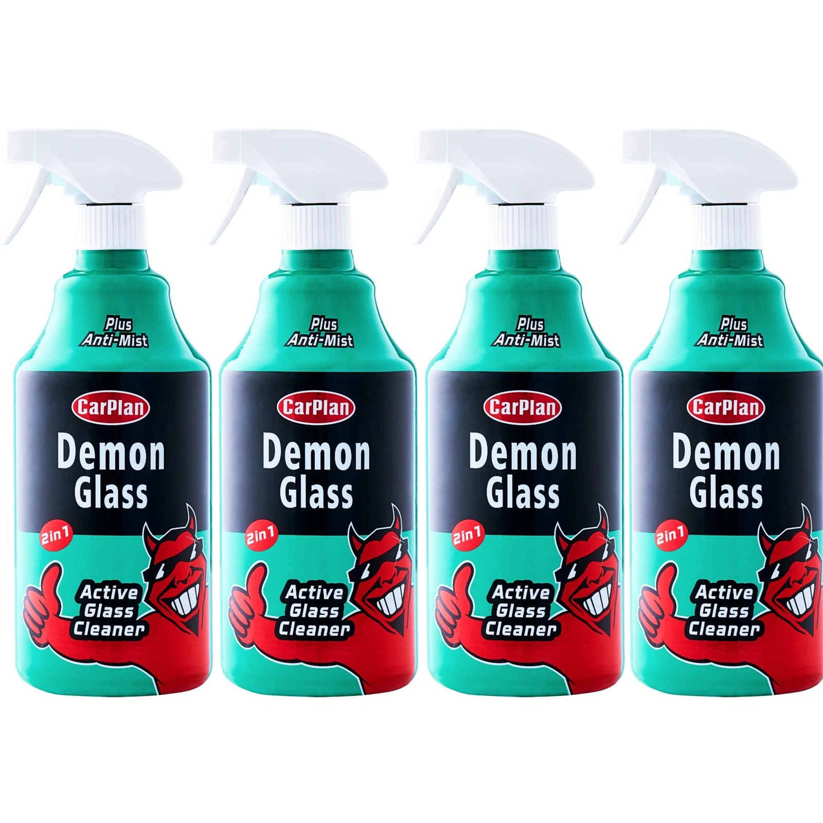 Glass Cleaner Streak Free Interior Exterior Carplan Demon Anti Mist Spray 1L x4